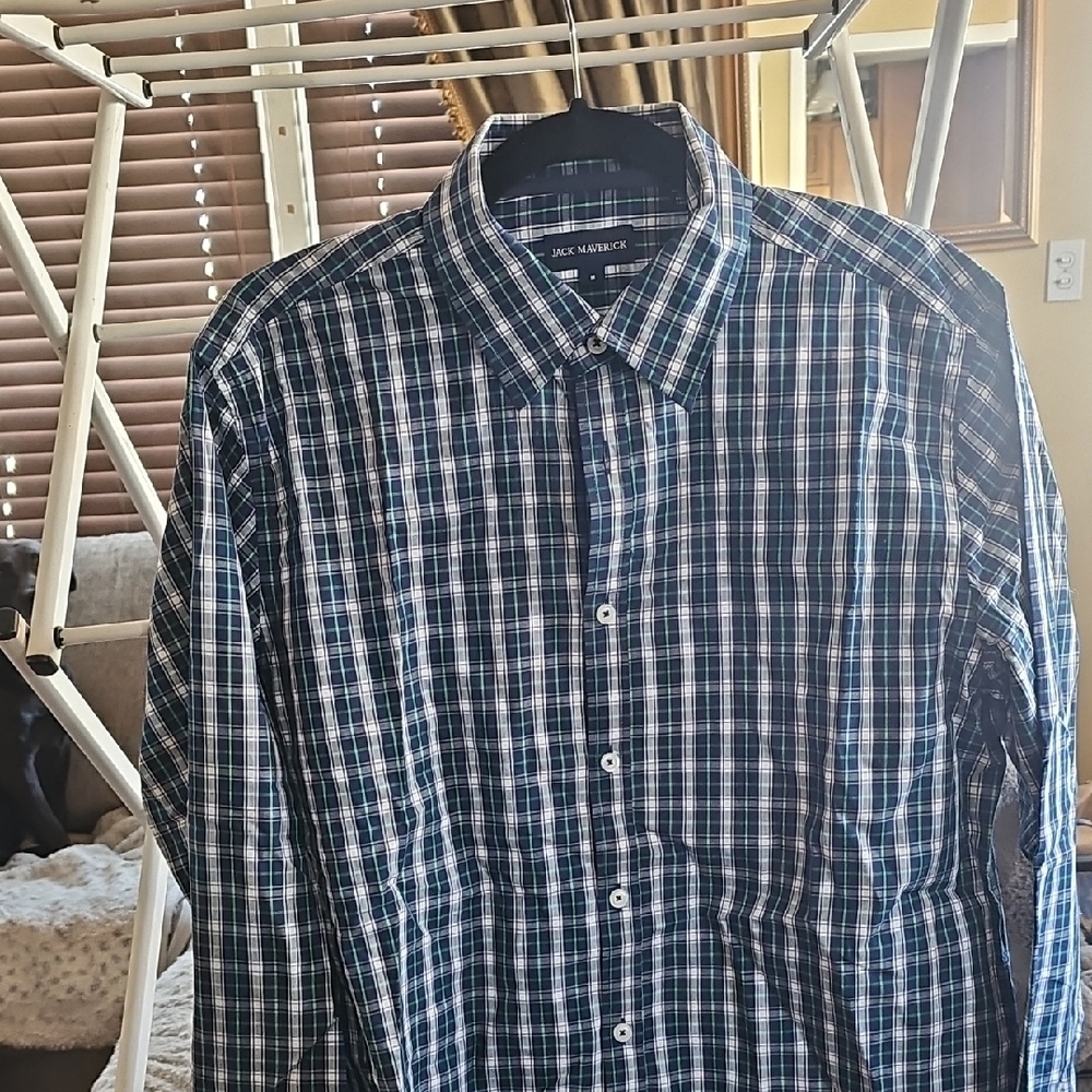 Men's Blue Plaid Shirt